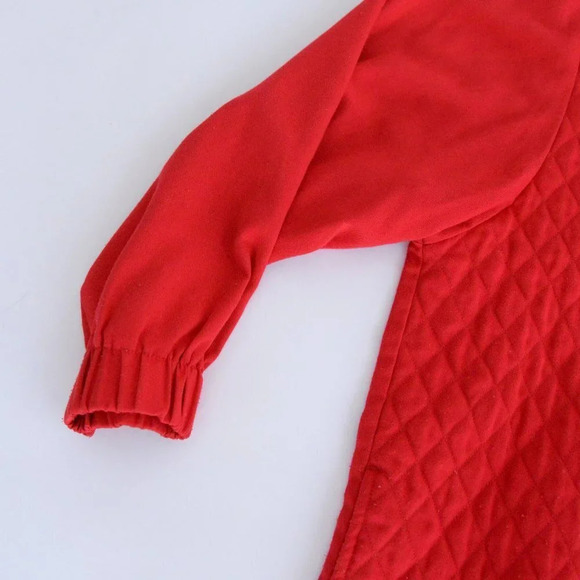 Vintage Megan Moore Red with Gold Bead Stud Zip Up Bomber Jackets Size  8 - Picture 8 of 11